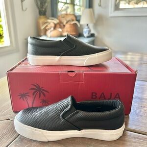 Lamo Black Slip-On Loafers with White Sole